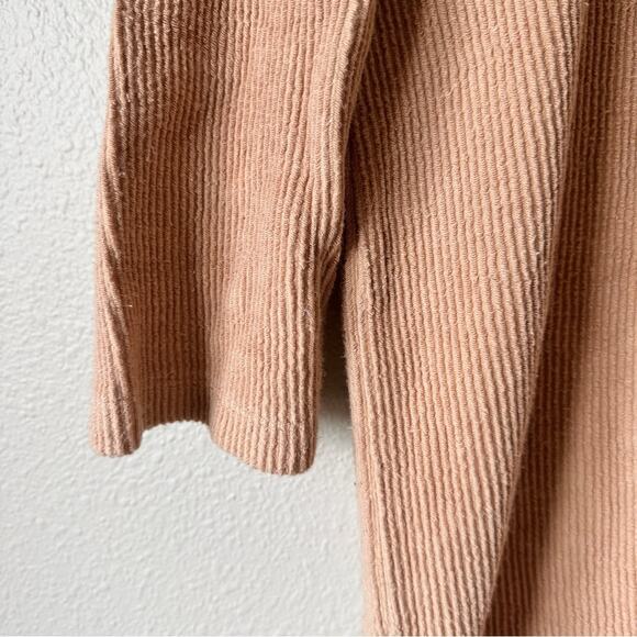 Reformation Tan Ribbed Short Sleeve Sweater Dress Womens S Channing Mini Preppy - Picture 8 of 10
